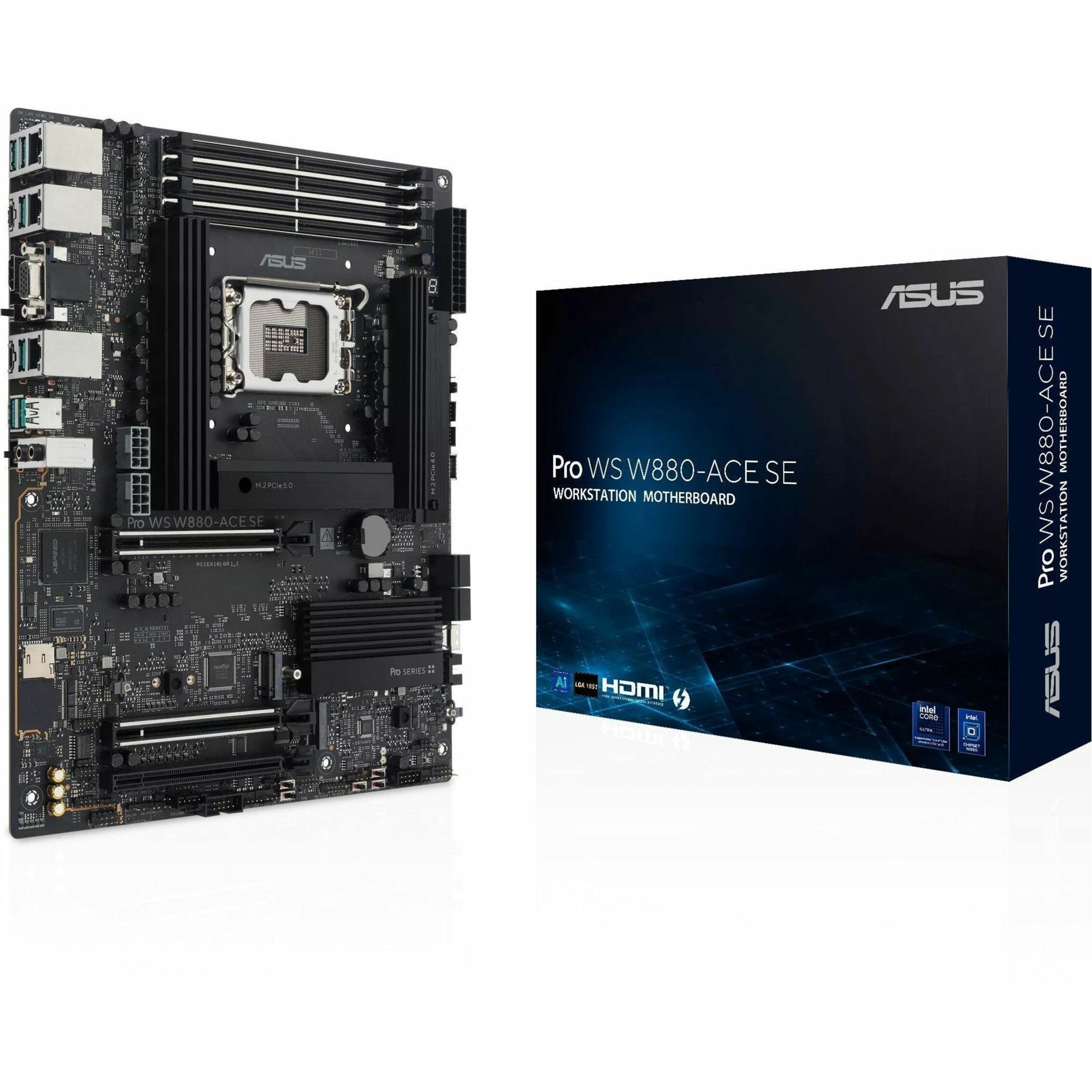 Asus Pro Pro WS W880-ACE SE Gaming Desktop Motherboard - Intel W880 Chipset - Socket LGA-1851 - ATX