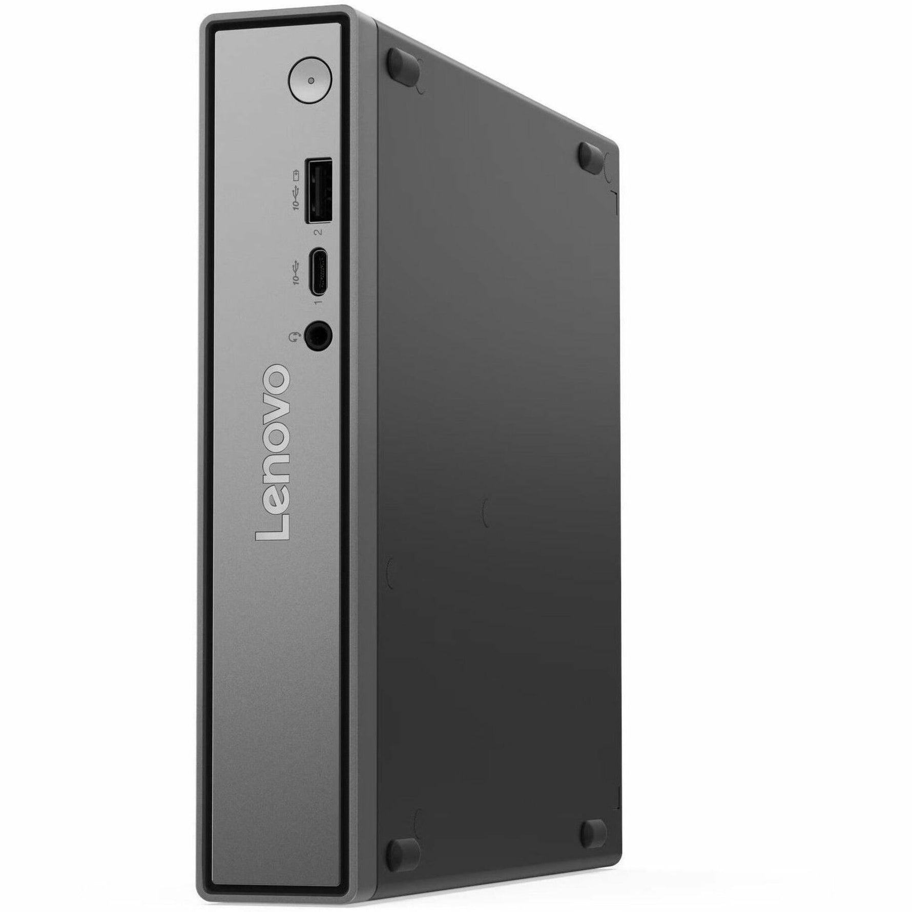 Lenovo ThinkCentre neo 50q Gen 5 13B9005DAU Desktop Computer - Intel Core i5 13th Gen i5-13420H - 16 GB - 256 GB PCI Express NVMe 4.0 x4 SSD - Tiny - Black - Bottom view