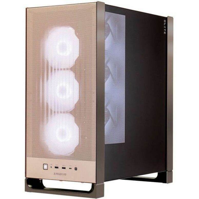In Win DLITE IW-CS-DLITEBRO-4XM120 Computer Case - ATX Motherboard Supported - Mid-tower - Mesh, SPCC, Tempered Glass, Aluminium, Acrylonitrile Butadiene Styrene (ABS) - Mocha Bronze