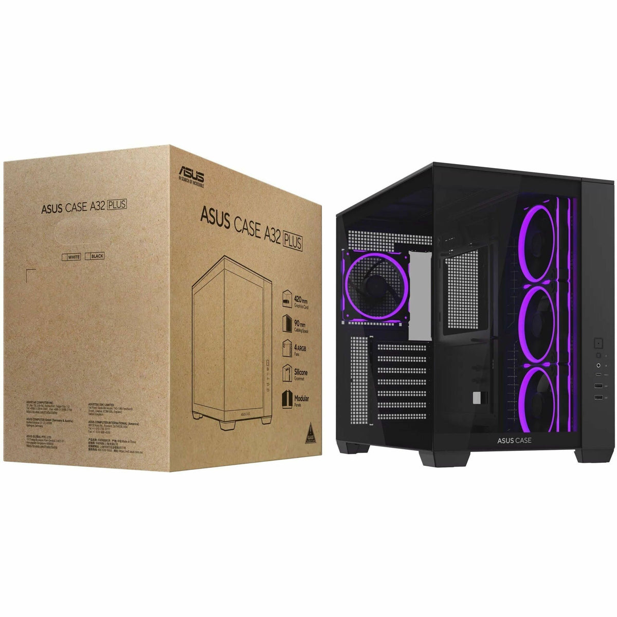 Asus ASUS A32 PLUS Case Computer Case - ATX Motherboard Supported - Tempered Glass - Black - Alternate view 8