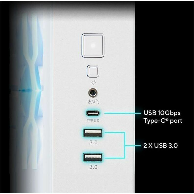 Asus ASUS A32 Case Computer Case - ATX Motherboard Supported - Tempered Glass - White - Alternate view 13