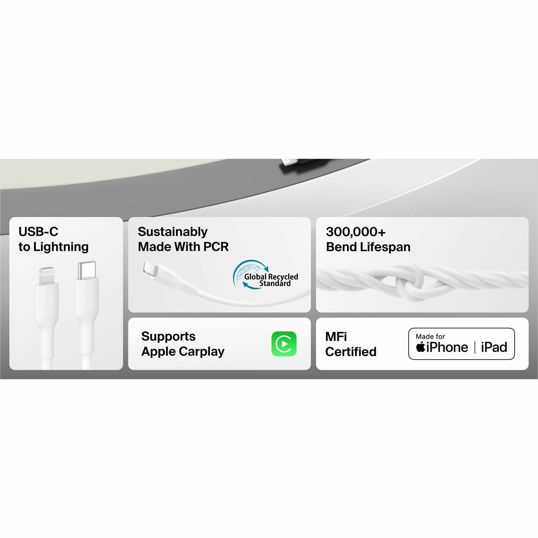 Belkin BoostCharge 1 m Lightning/USB-C Data Transfer Cable - Alternate view 10