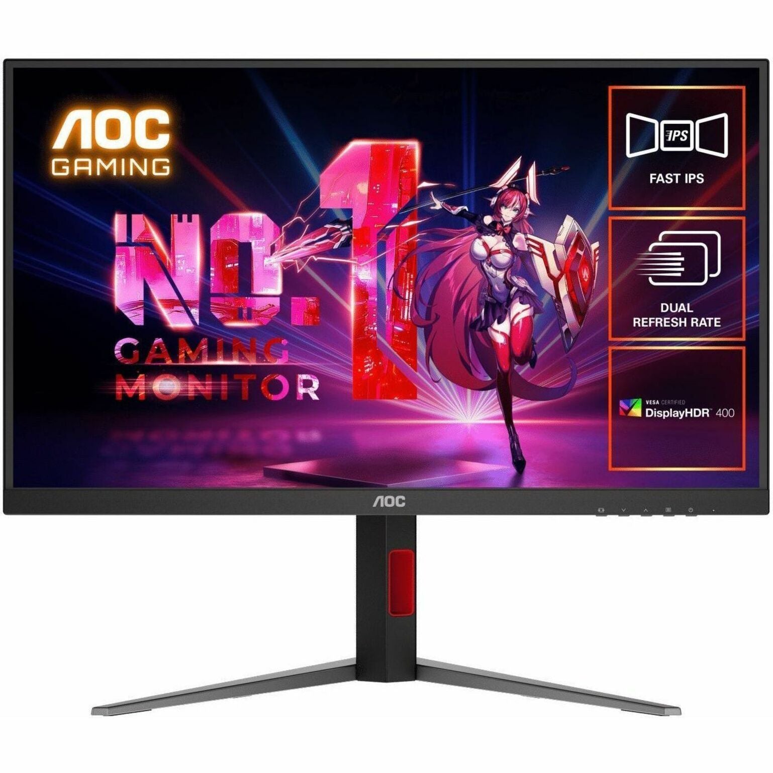 AOC U27G4 27' Class 4K UHD Gaming LCD Monitor - Black, Red