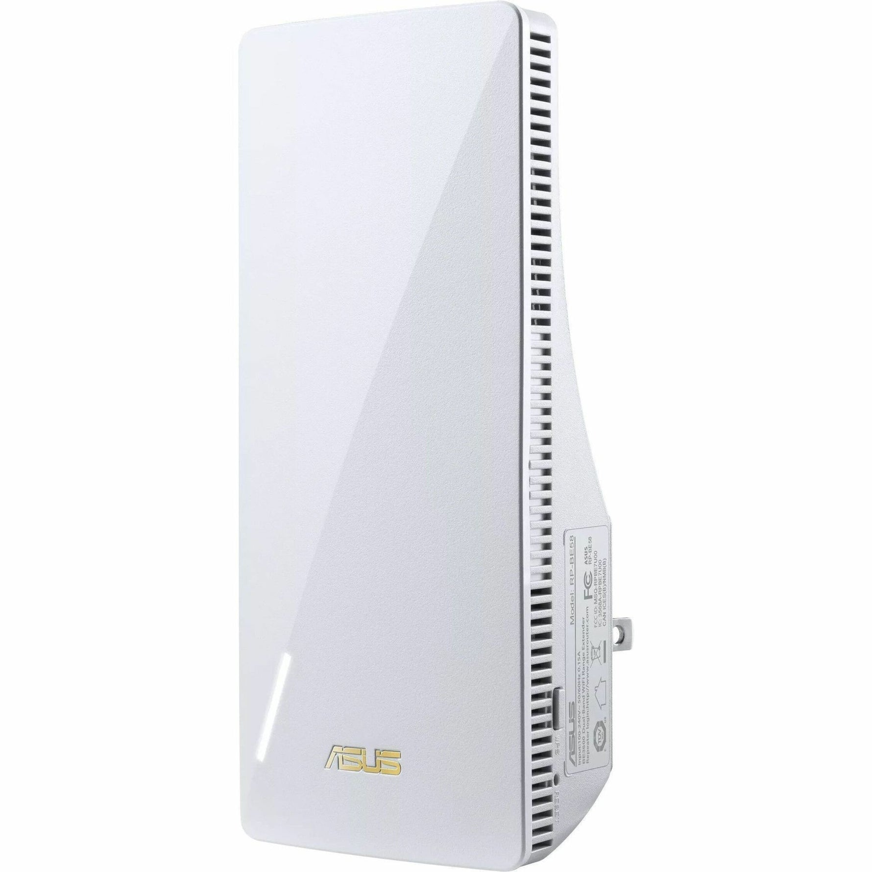 Asus RP-BE58 Dual Band Wi-Fi 7 IEEE 802.11 a/b/g/n/ac/ax/be 3.52 Gbit/s Wireless Range Extender - Left view
