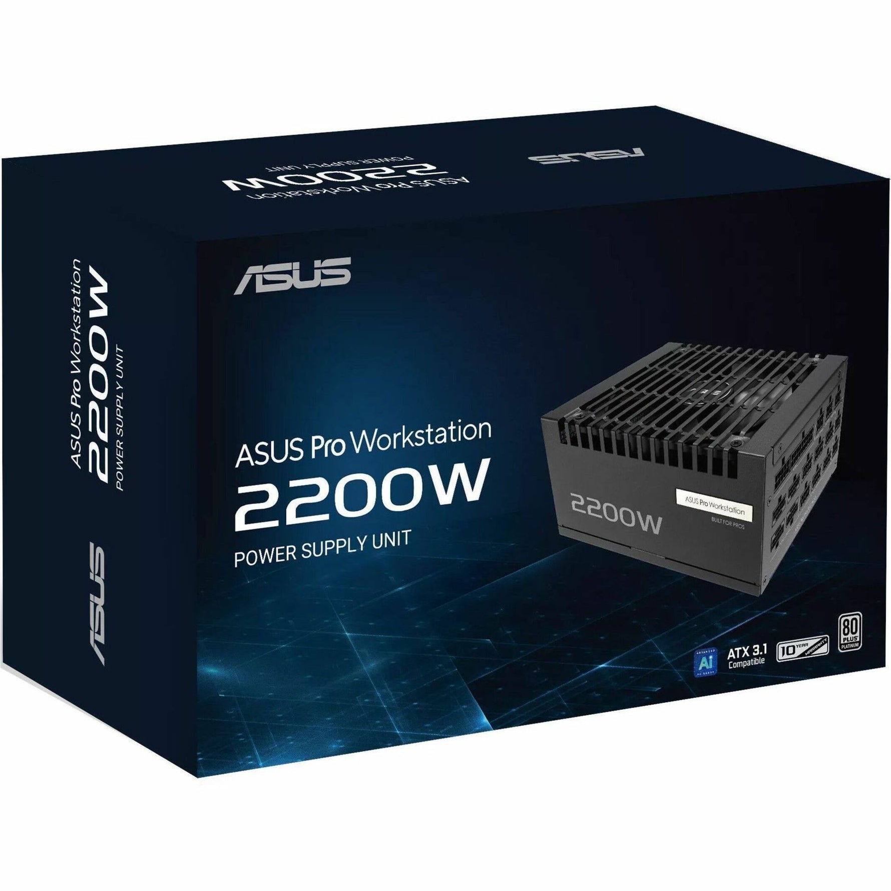 Asus ASUS-PRO-WS-2200P ATX 3.1 Power Supply - 2.20 kW - Alternate view 8