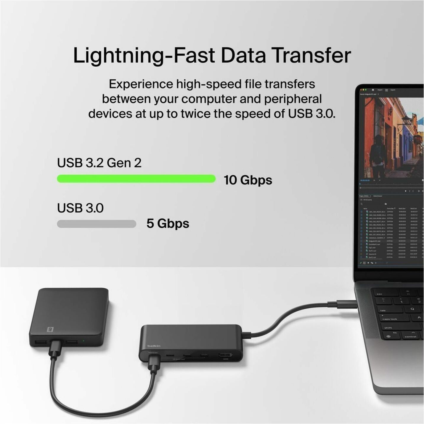 Belkin Connect USB Type C Docking Station for Notebook, Monitor, Hard Drive, Webcam, Tablet, Smartphone, Computer - Charging Capability - Alternate view 10