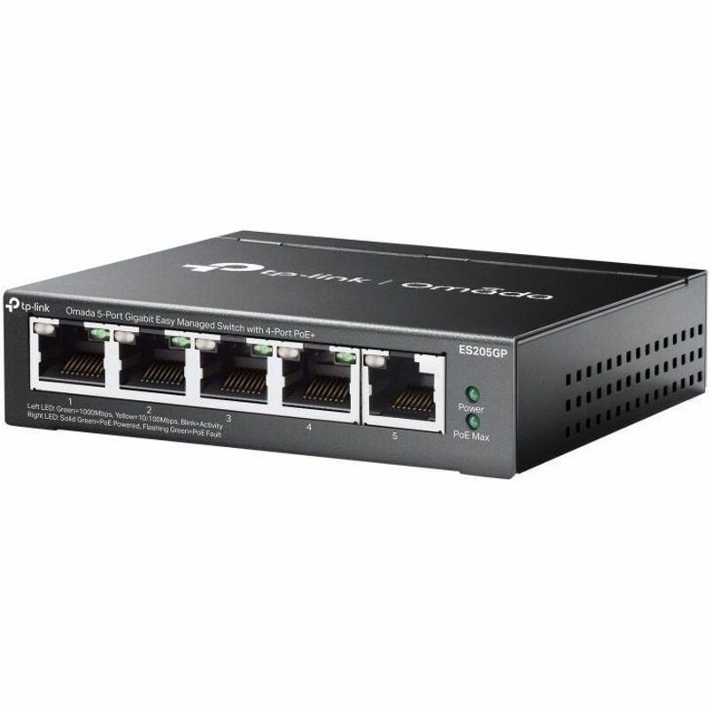 Omada ES205GP 5 Ports Manageable Ethernet Switch - Gigabit Ethernet - 10/100/1000Base-T