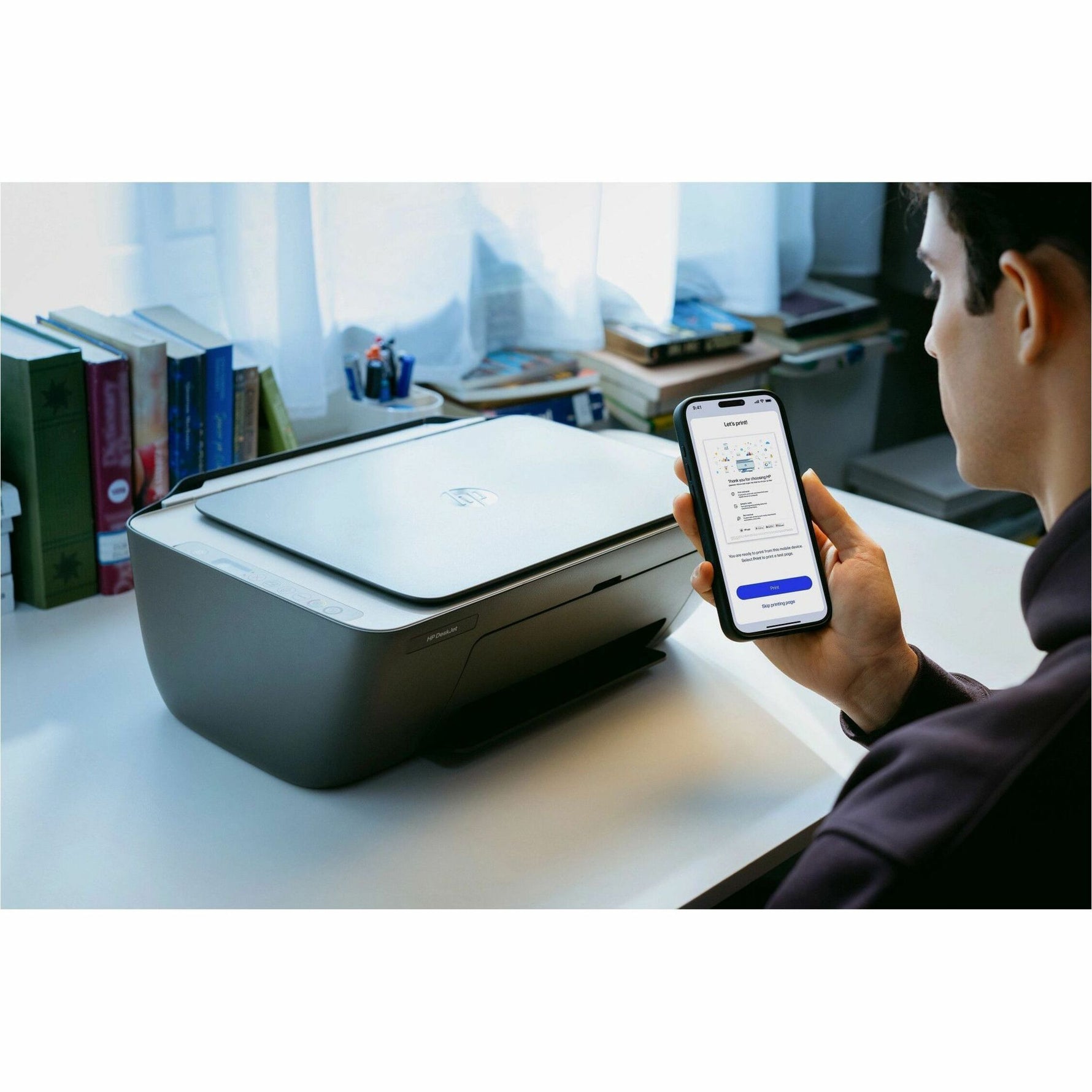 HP Deskjet 2922 Wired & Wireless Inkjet Multifunction Printer - Colour - Cement - Alternate view 9