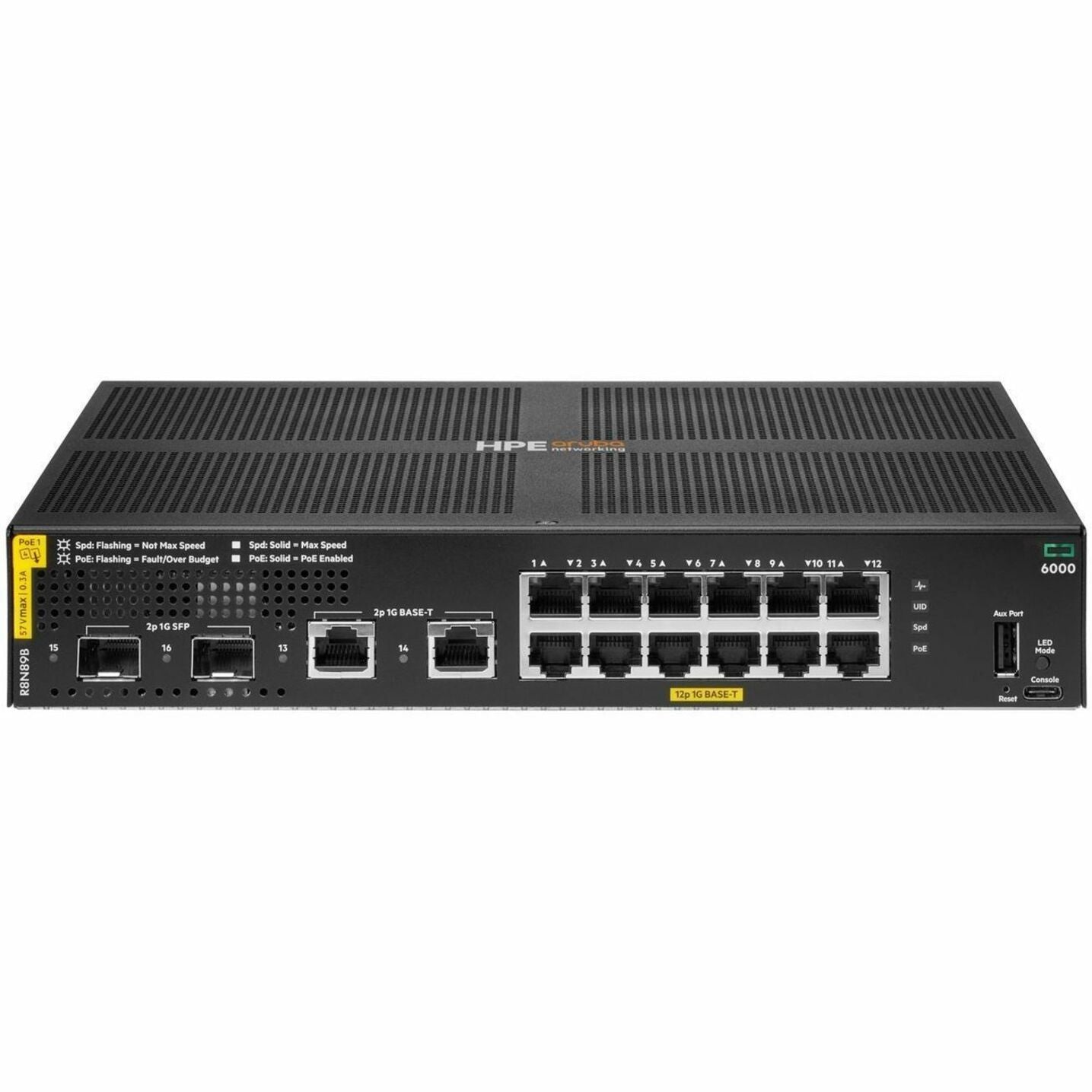 Aruba CX 6000 14 Ports Manageable Ethernet Switch - Gigabit Ethernet - 10/100/1000Base-T, 1000Base-X, 1000Base-T