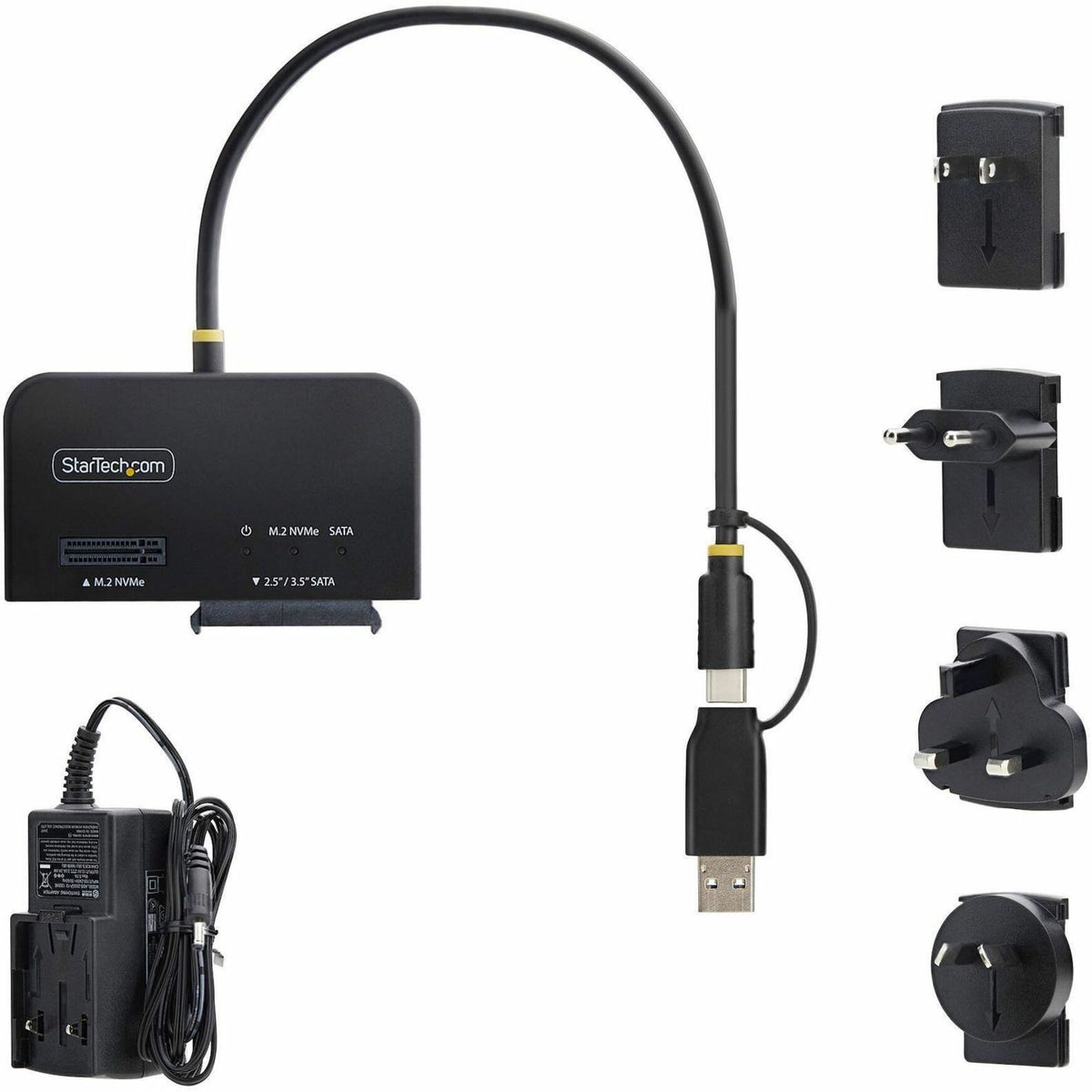 StarTech USB-C/USB-A to M.2 NVMe and 2.5in/3.5in SATA Adapter, 10Gbps, Tool-Free External SSD Hard Drive Reader, B+M/M-Key - Alternate view 6