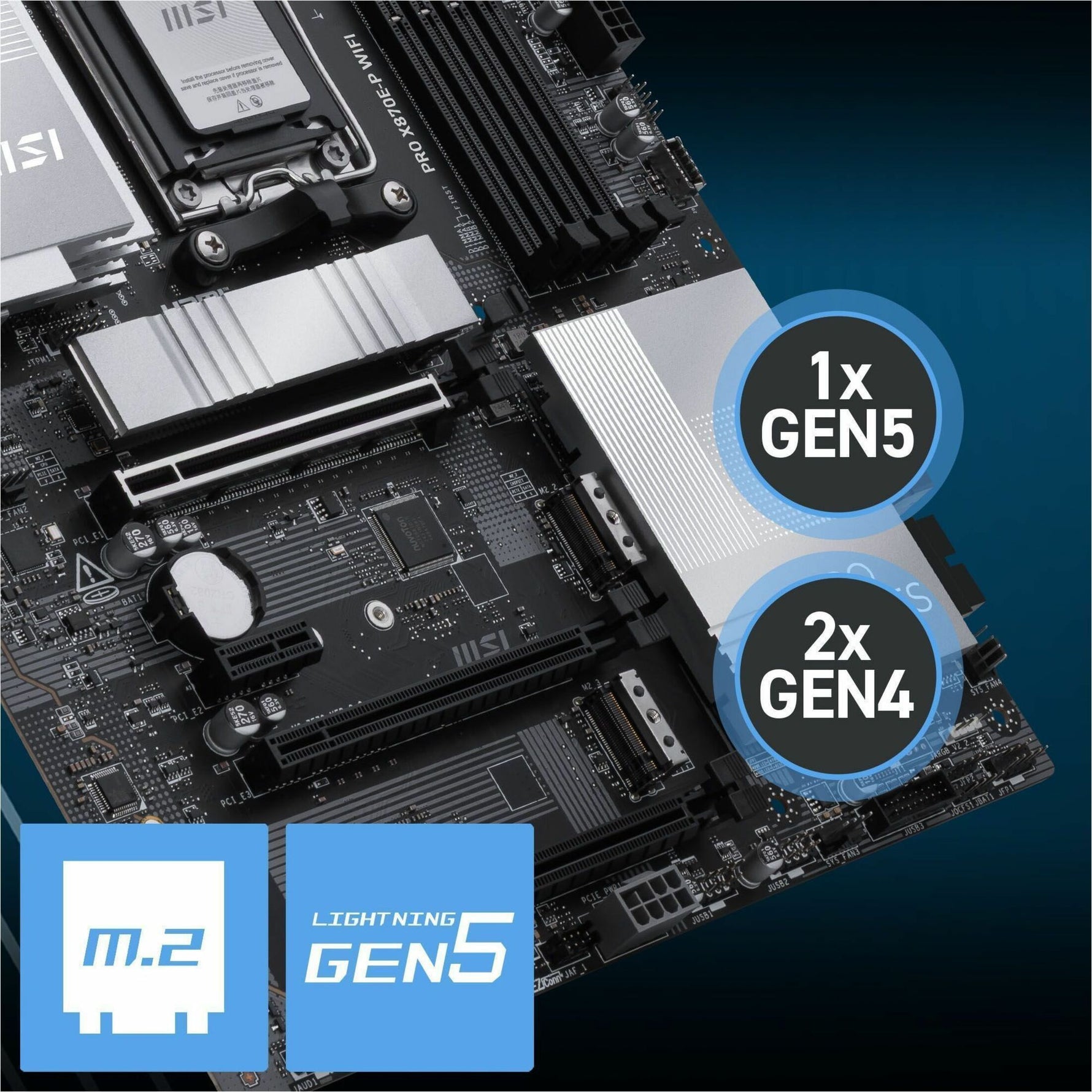 MSI PRO X870E-P WIFI Gaming Desktop Motherboard - AMD X870E Chipset - Socket AM5 - ATX - Alternate view 11