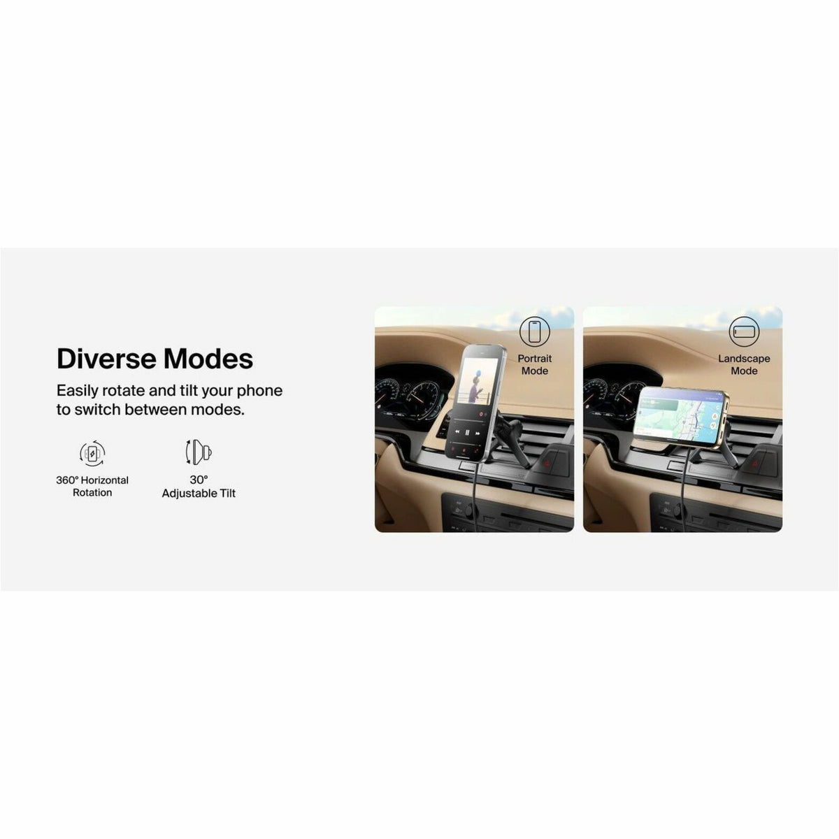 Belkin BoostCharge Vehicle Mount for Phone, iPhone - Landscape/Portrait