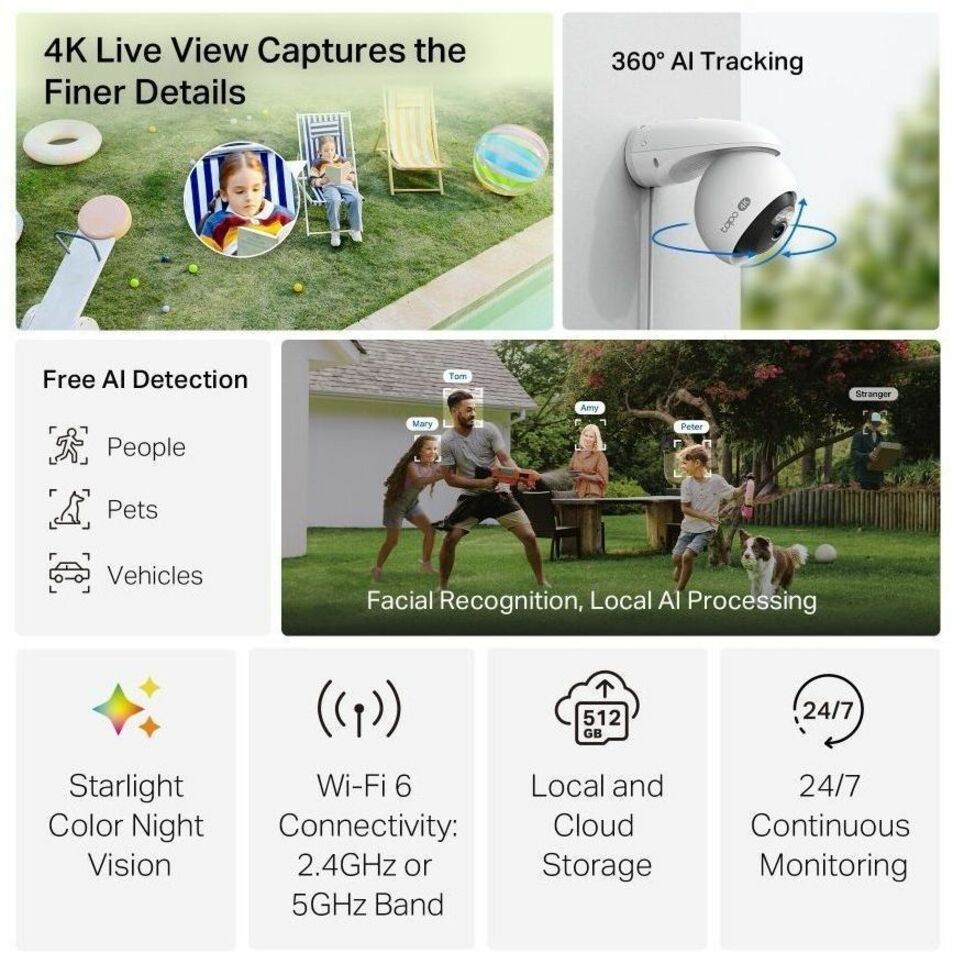 Tapo TC46 8 Megapixel Outdoor 4K Network Camera - Colour - 1