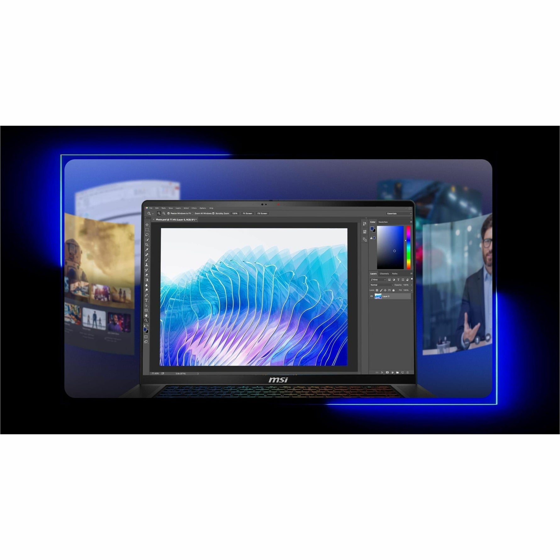 MSI Stealth 16 AI+ B3W Stealth 16 AI+ B3WI-010AU 16' Copilot+ PC Gaming Notebook - QHD+ - 240 Hz - Intel Core Ultra 9 386H - 32 GB - 1 TB SSD - Charcoal Black - Alternate view 18