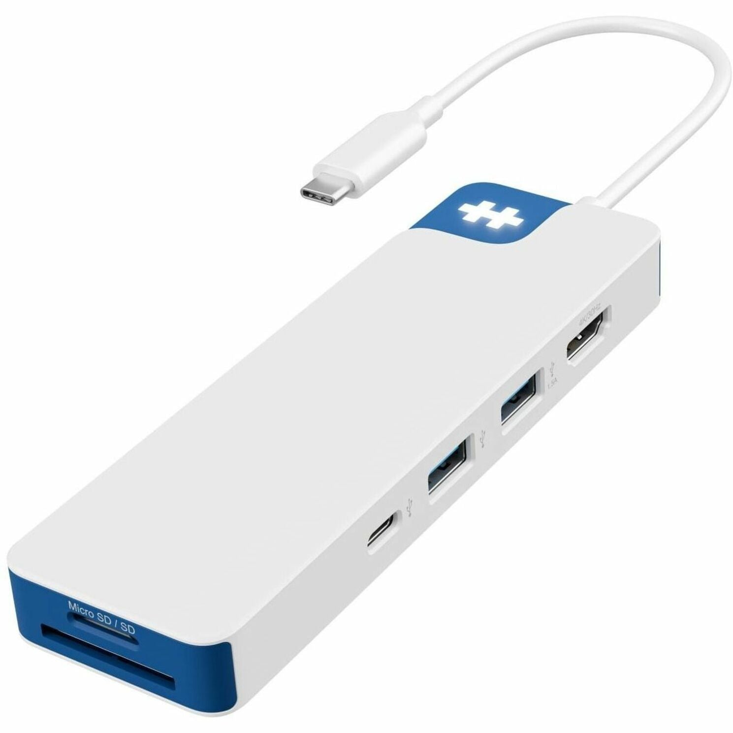 Targus HyperDrive Flex HD4102BUGL USB Type C Docking Station for Desktop PC, Hard Drive, Keyboard, Notebook, Tablet PC, Monitor - Charging Capability - Memory Card Reader - SD - White, Blue - Desktop