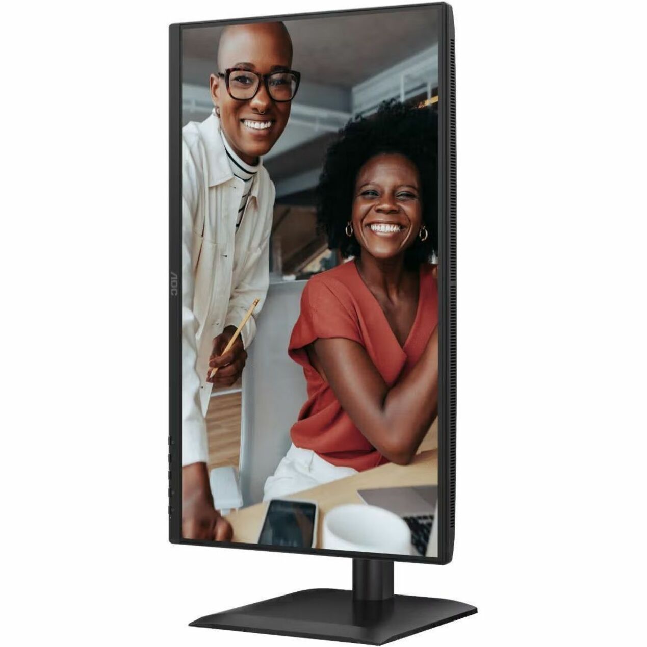 AOC 24E4UJ 24' Class Full HD LED Monitor - 16:9 - Black - Top view