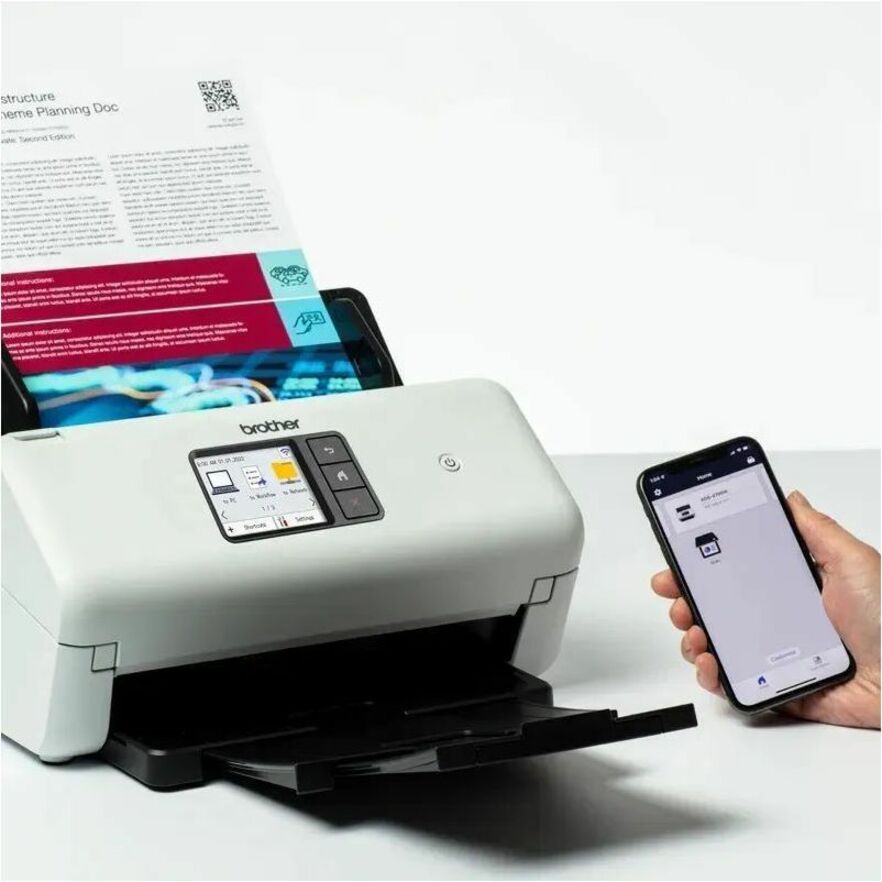 Brother ADS-3350W Sheetfed Scanner - 600 x 600 dpi Optical - White, Black