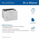 Brother HLL5210DN Desktop Wired Laser Printer - Monochrome