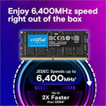 Crucial RAM Module for Desktop PC, Notebook - 32 GB - DDR5-6400/PC5-51200 DDR5 SDRAM - 6400 MHz - CL52 - 1.10 V