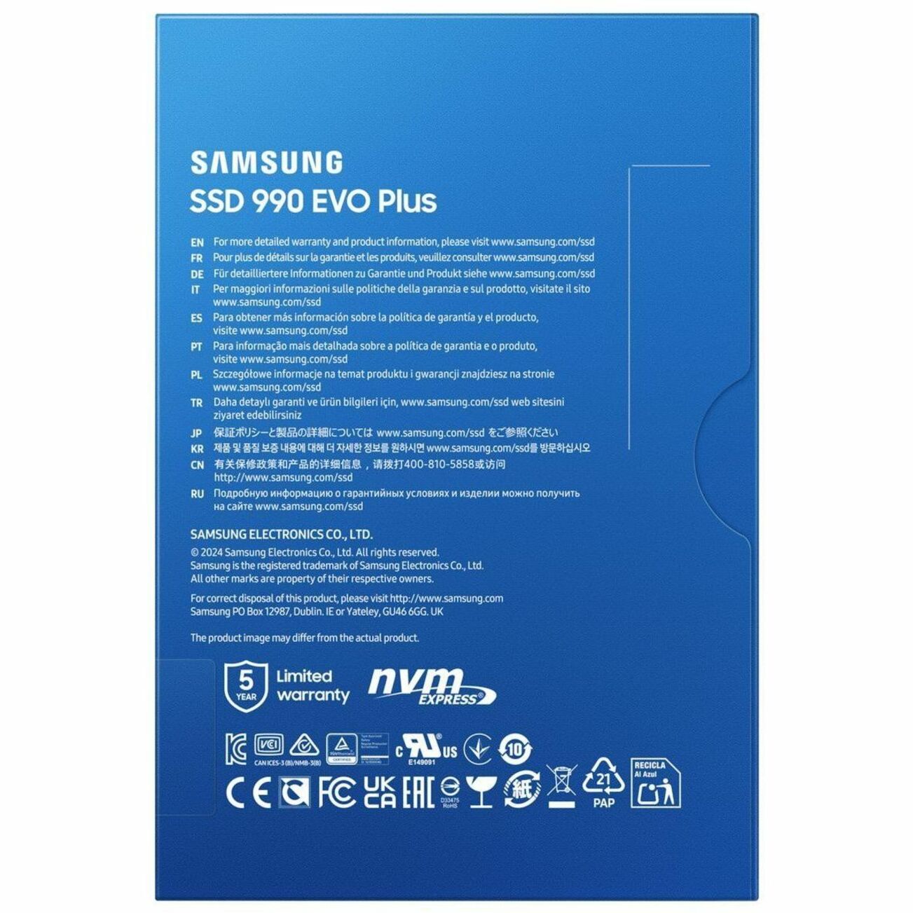 Samsung 990 EVO Plus MZ-V9S1T0 1 TB Solid State Drive - M.2 2280 Internal - PCI Express NVMe (PCI Express NVMe 5.0 x2)