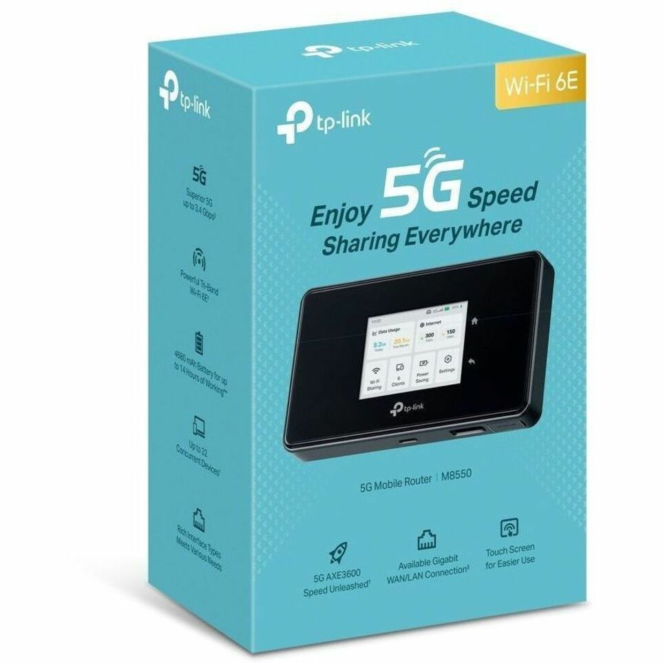 TP-Link M8550 Wi-Fi 6E IEEE 802.11 a/b/g/n/ac/ax 1 SIM Cellular Modem/Wireless Router