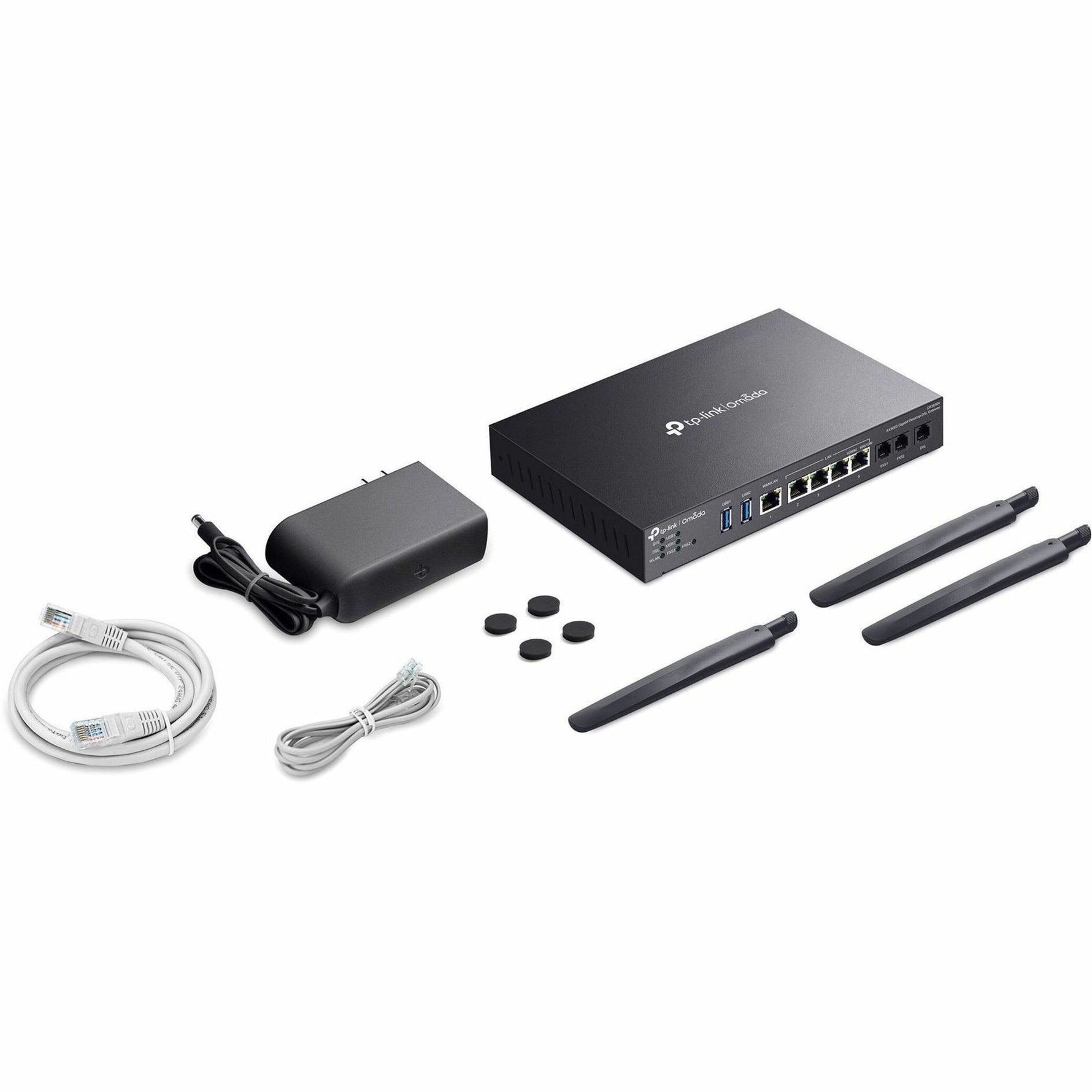 Omada Pro DR3650v Wi-Fi 6 IEEE 802.11ax Ethernet, VDSL2, ADSL2+, ADSL2, ADSL Modem/Wireless Router