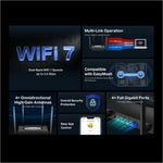 Mercusys MR25BE Wi-Fi 7 IEEE 802.11 a/b/g/n/ac/ax/be Ethernet Wireless Router