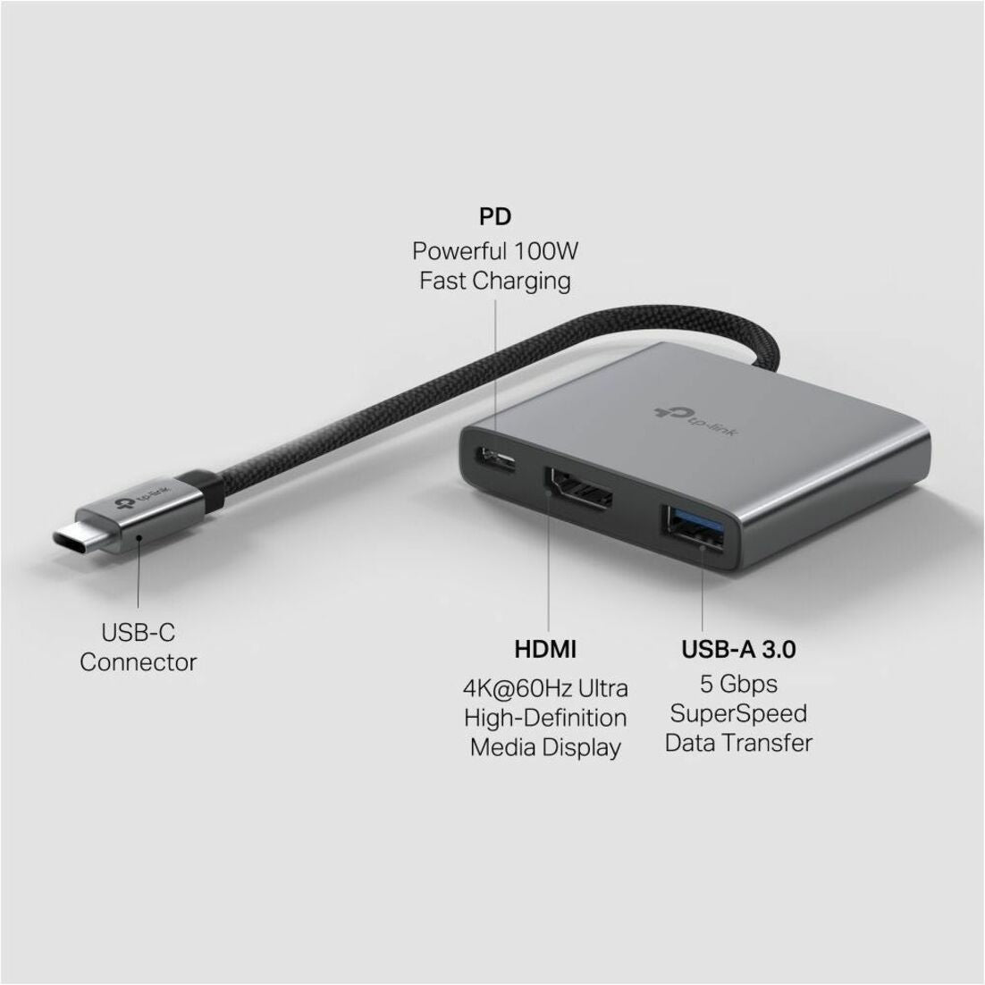 TP-Link UH3020C USB Type C Docking Station for Monitor, Desktop PC, Notebook, Tablet PC, Smartphone - Charging Capability - Portable