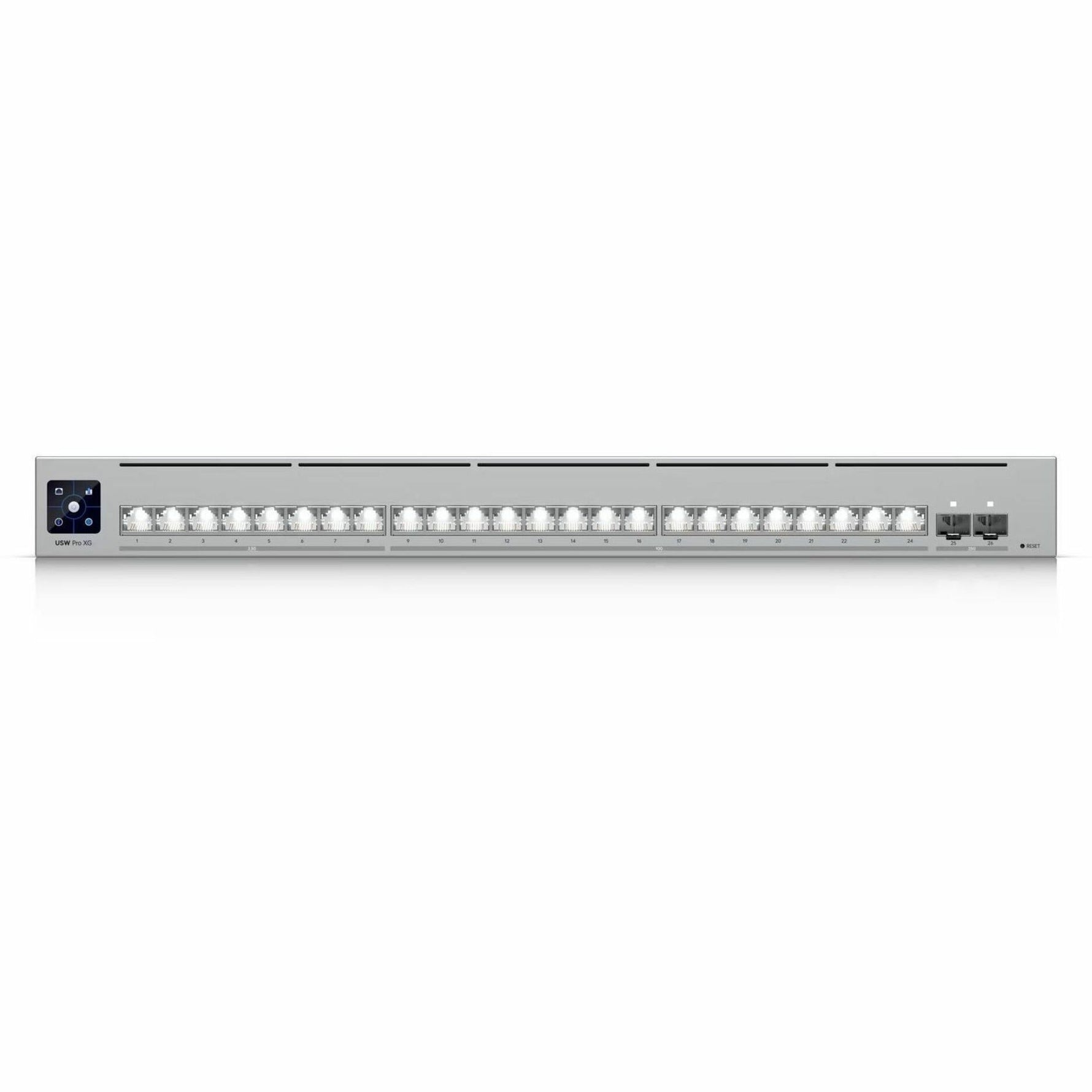 Ubiquiti Pro XG 24 Ports Manageable Ethernet Switch - Gigabit Ethernet, 2.5 Gigabit Ethernet, 5 Gigabit Ethernet, 10 Gigabit Ethernet, 25 Gigabit Ethernet - 10/100/1000Base-T, 2.5GBase-T, 5GBase-T, 10GBase-T, 1000Base-X, 10GBase-X, 25GBase-X - Grey