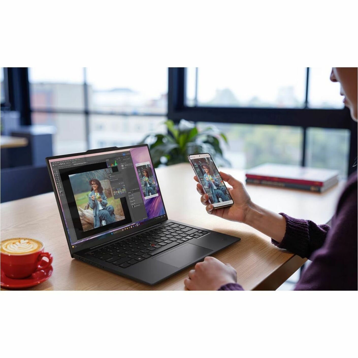 Lenovo ThinkPad X1 Carbon Gen 13 Aura Edition 21NS00QKAU 14' Copilot+ PC Ultrabook - WUXGA - 60 Hz - Intel Core Ultra 7 258V - Intel Evo Platform - 32 GB - 512 GB SSD - English Keyboard - Black Paint - Alternate view 20