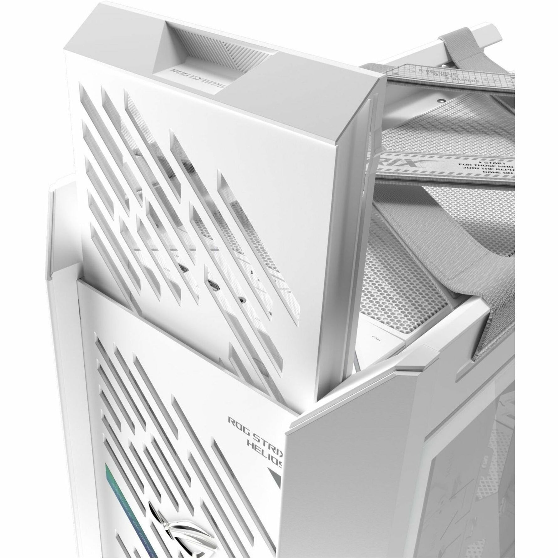 Asus ROG Strix Helios II White Edition Gaming Computer Case - EATX, ATX Motherboard Supported - Mid-tower - Tempered Glass, Aluminium, Brushed Aluminium - White - Alternate view 10