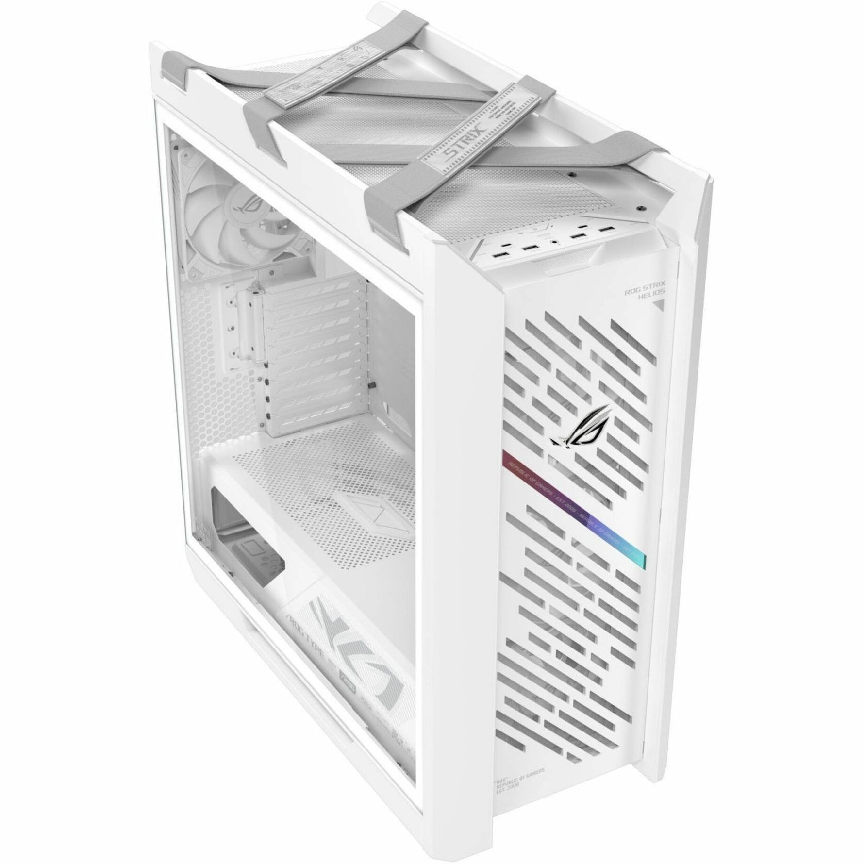 Asus ROG Strix Helios II White Edition Gaming Computer Case - EATX, ATX Motherboard Supported - Mid-tower - Tempered Glass, Aluminium, Brushed Aluminium - White - Alternate view 7