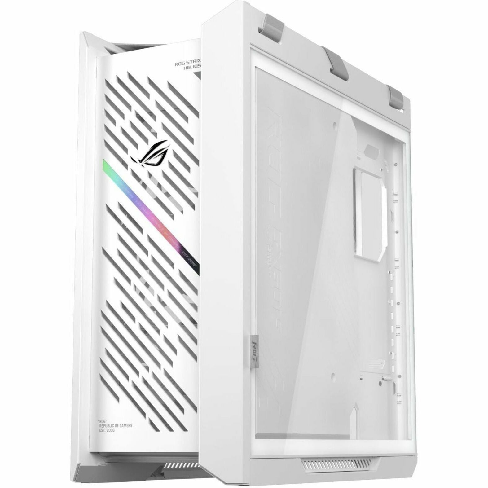 Asus ROG Strix Helios II White Edition Gaming Computer Case - EATX, ATX Motherboard Supported - Mid-tower - Tempered Glass, Aluminium, Brushed Aluminium - White - Bottom view