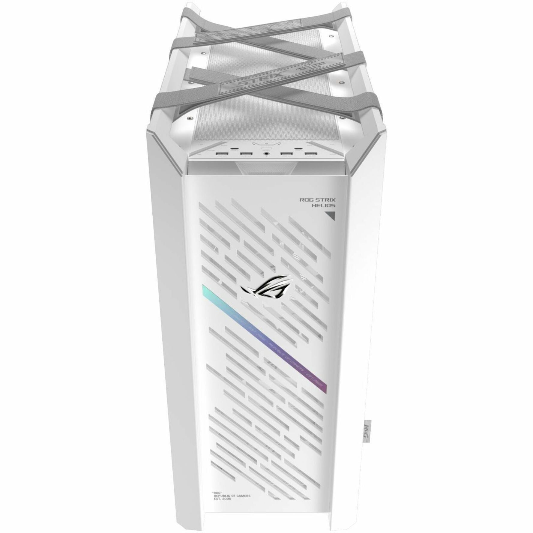 Asus ROG Strix Helios II White Edition Gaming Computer Case - EATX, ATX Motherboard Supported - Mid-tower - Tempered Glass, Aluminium, Brushed Aluminium - White - Top view