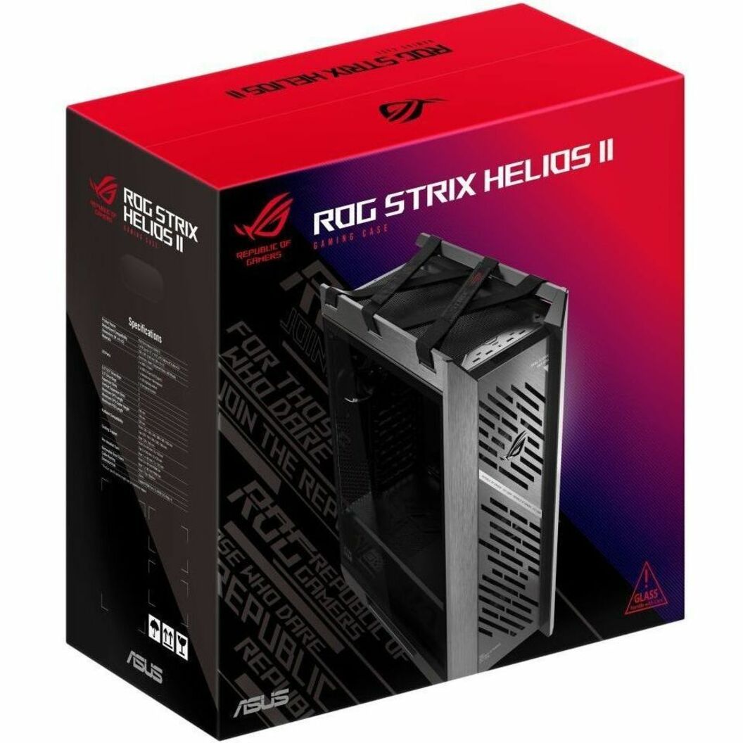 Asus ROG Strix Helios II Gaming Computer Case - EATX, ATX Motherboard Supported - Mid-tower - Tempered Glass, Aluminium, Brushed Aluminium - Black - Alternate view 14