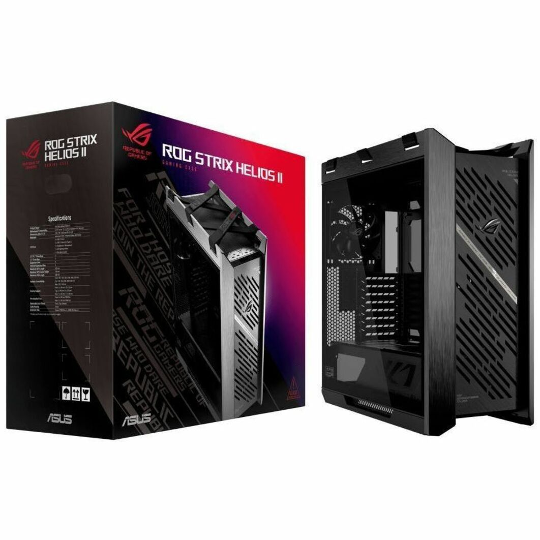 Asus ROG Strix Helios II Gaming Computer Case - EATX, ATX Motherboard Supported - Mid-tower - Tempered Glass, Aluminium, Brushed Aluminium - Black - Alternate view 13