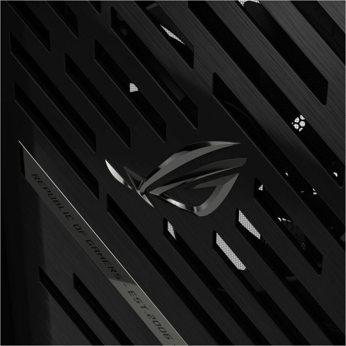 Asus ROG Strix Helios II Gaming Computer Case - EATX, ATX Motherboard Supported - Mid-tower - Tempered Glass, Aluminium, Brushed Aluminium - Black - Alternate view 9