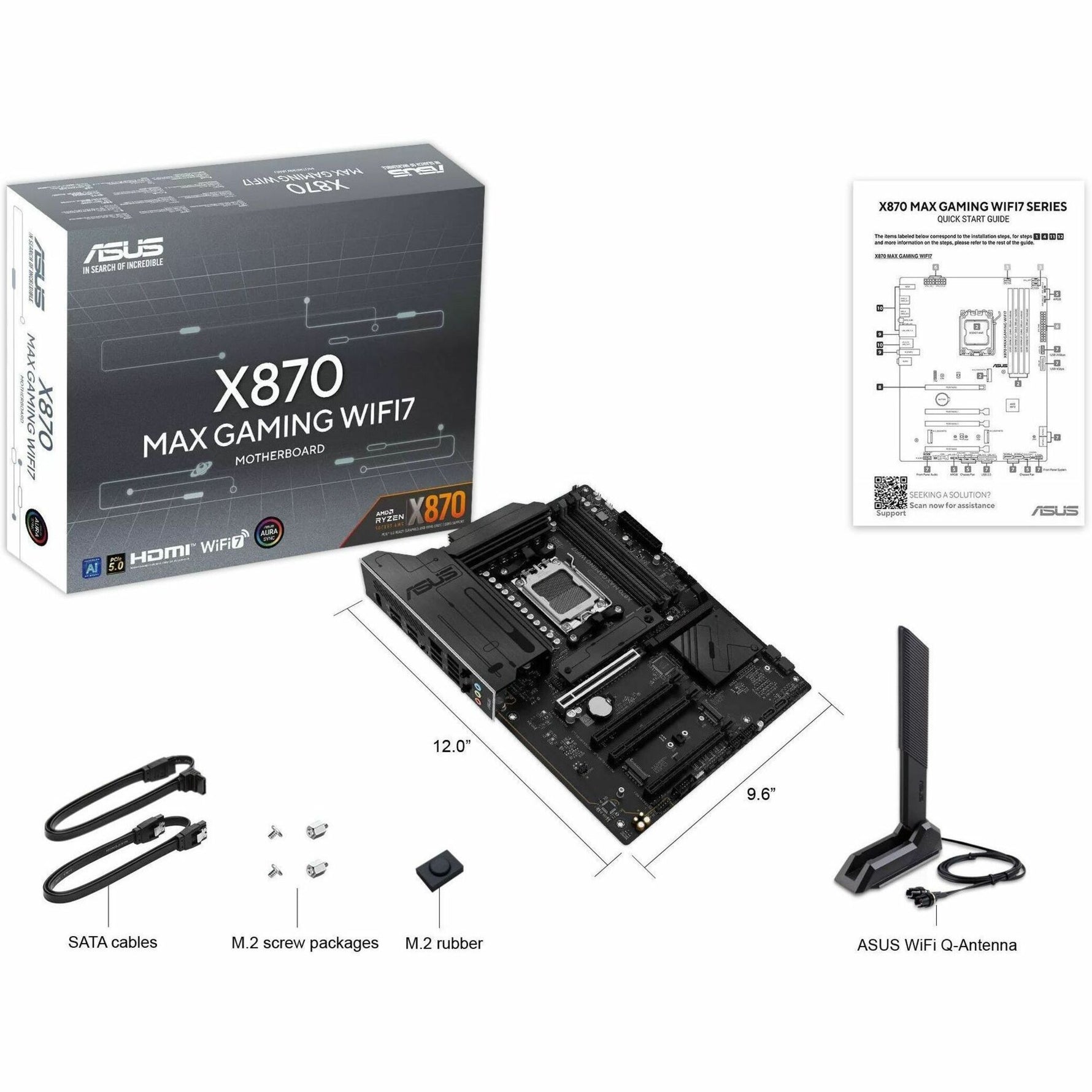 Asus X870 MAX GAMING WIFI7 Gaming Desktop Motherboard - AMD X870 Chipset - Socket AM5 - ATX - Alternate view 9