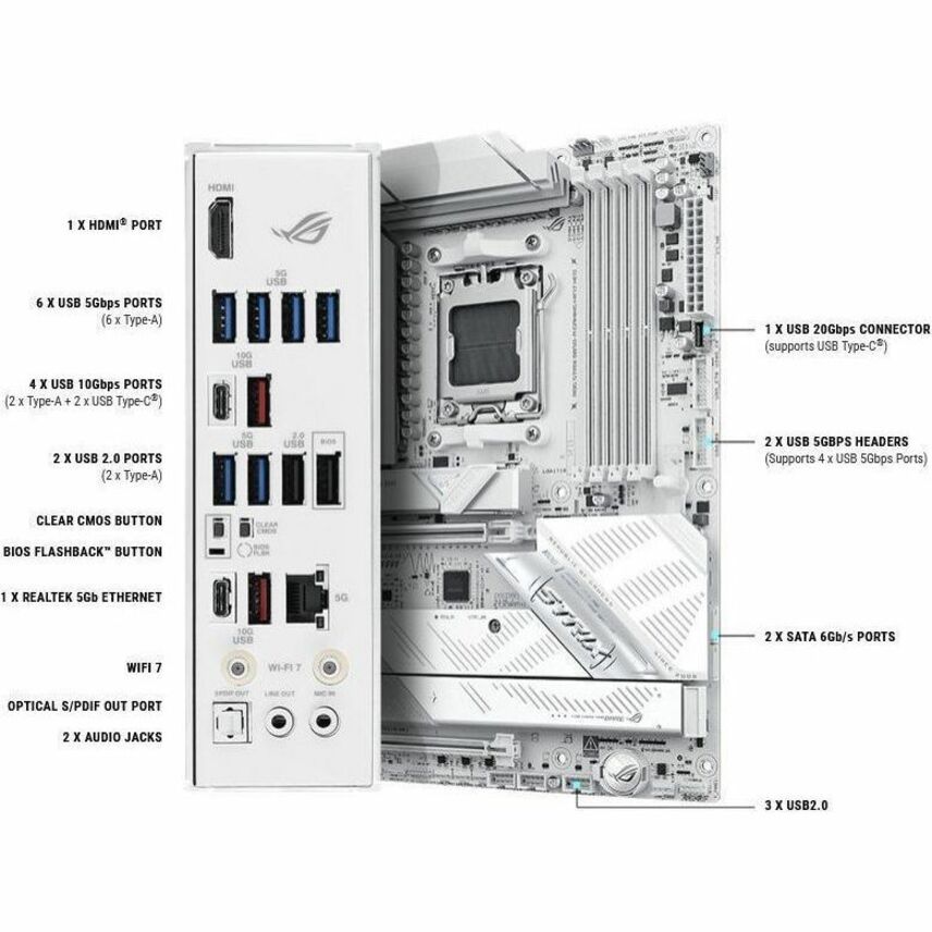 Asus ROG Strix B850-A GAMING WIFI7 NEO Gaming Desktop Motherboard - AMD B850 Chipset - Socket AM5 - ATX - Alternate view 11