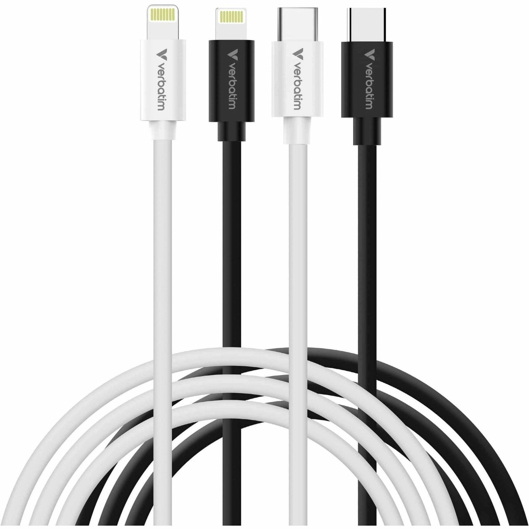 Verbatim Essentials 1 m Lightning/USB-C Data Transfer Cable - 2 Pack