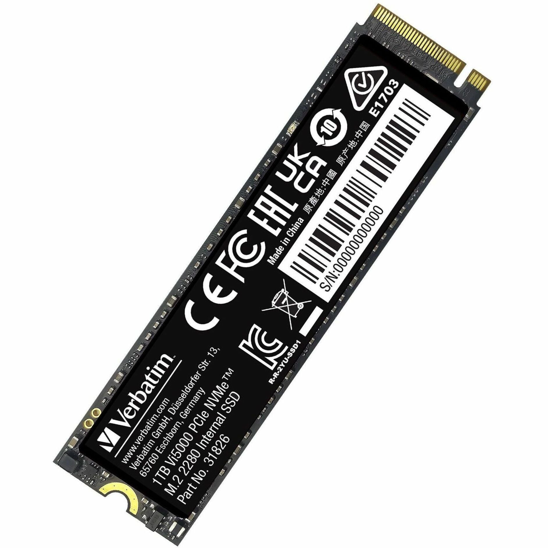 Verbatim Vi5000 1 GB Solid State Drive - M.2 2280 Internal - PCI Express NVMe (PCI Express NVMe 4.0)