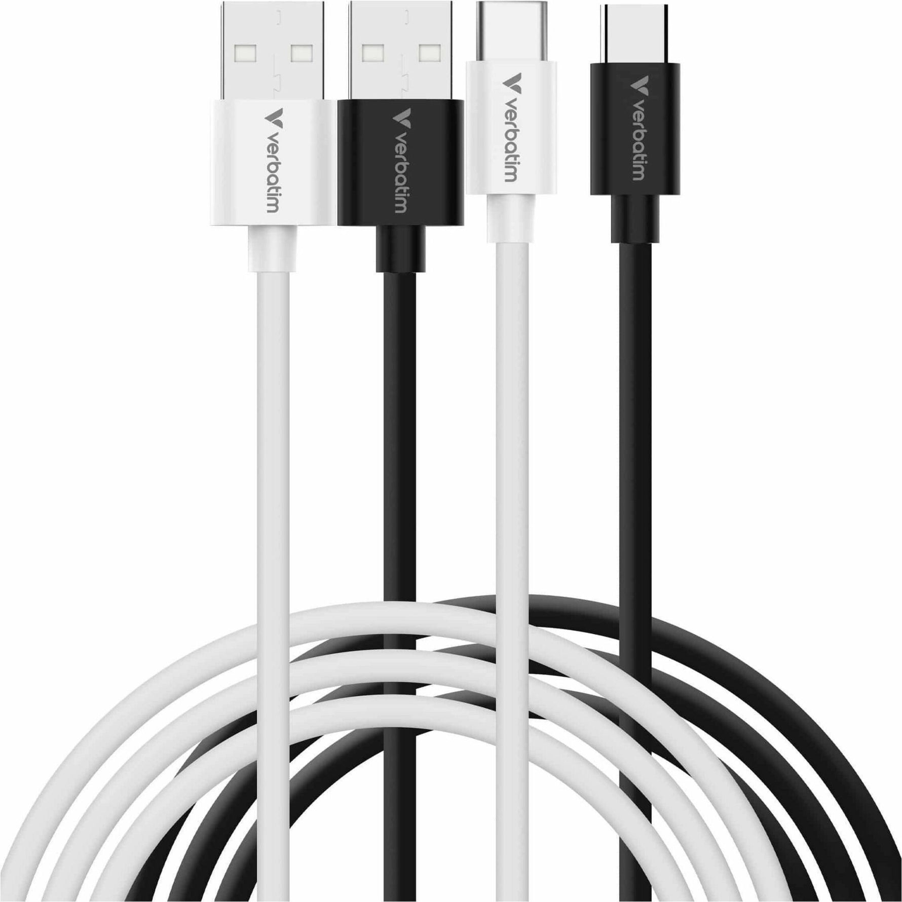 Verbatim Essentials 1 m USB/USB-C Data Transfer Cable - 2 Pack