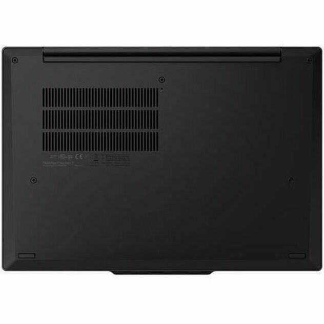 Lenovo ThinkPad T14s Gen 7 21YU0046AU 14' Touchscreen Copilot+ PC Notebook - WUXGA - Intel Core Ultra 7 355 - 32 GB - 512 GB SSD - English (US) Keyboard - Black - Bottom view