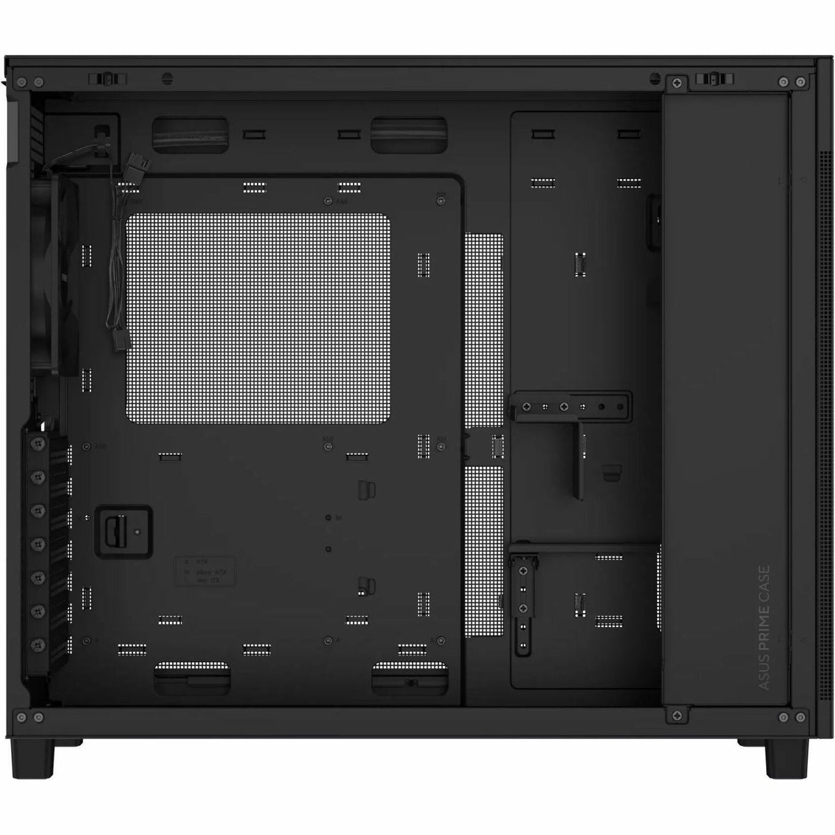 Asus Prime AP303 - Tempered Glass Panel Computer Case - Mini ITX, Micro ATX, ATX Motherboard Supported - Mid-tower - Tempered Glass - Black - Right view