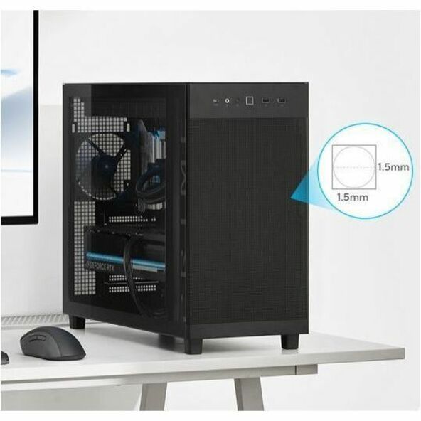 Asus Prime ASUS Prime AP303 - Mesh Panel Computer Case - Mini ITX, Micro ATX, ATX Motherboard Supported - Mesh - Black - Alternate view 11