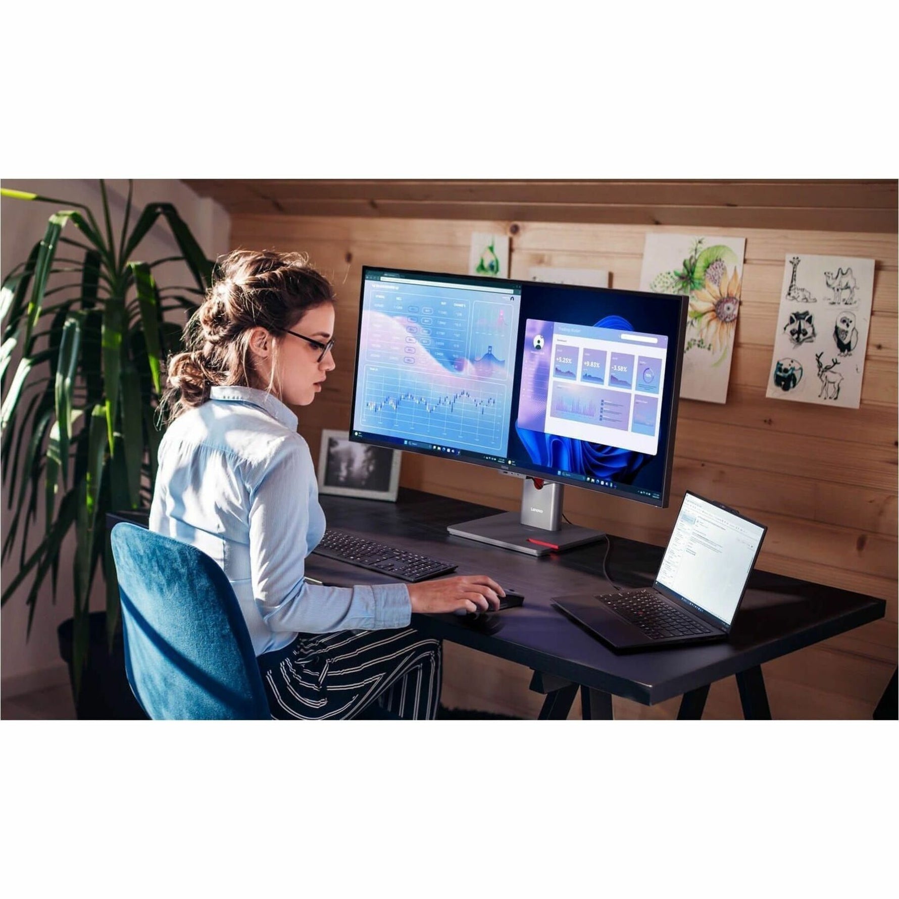 Lenovo ThinkVision P40WD-40 40' Class 5K2K WUHD Curved Screen LED Monitor - 21:9 - Eclipse Black - Alternate view 9