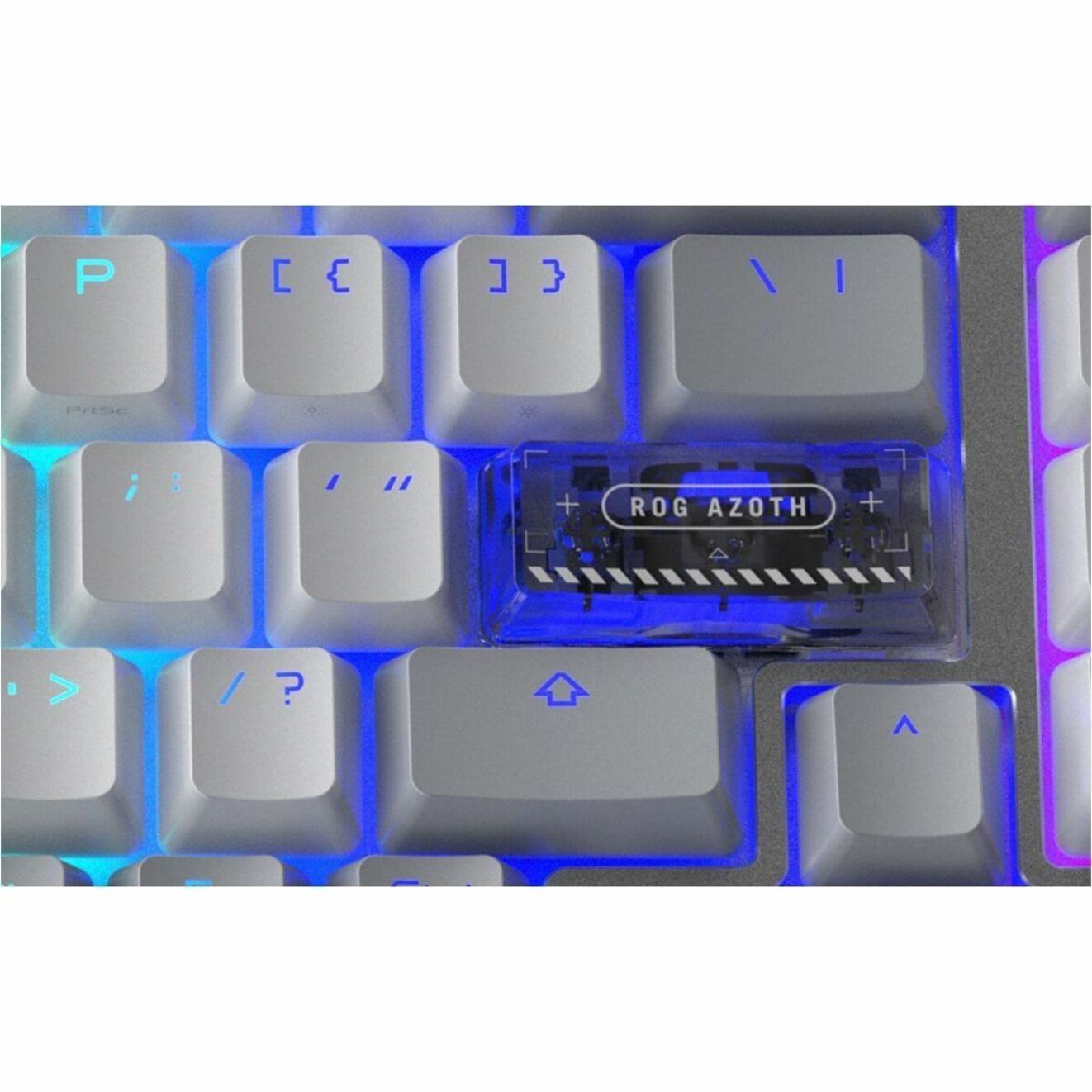 Asus ROG Azoth 96 HE Lite Gaming Keyboard - Compact - Wired/Wireless Connectivity - USB 2.0 Type A, USB Type C Interface - RGB LED - White - Alternate view 9