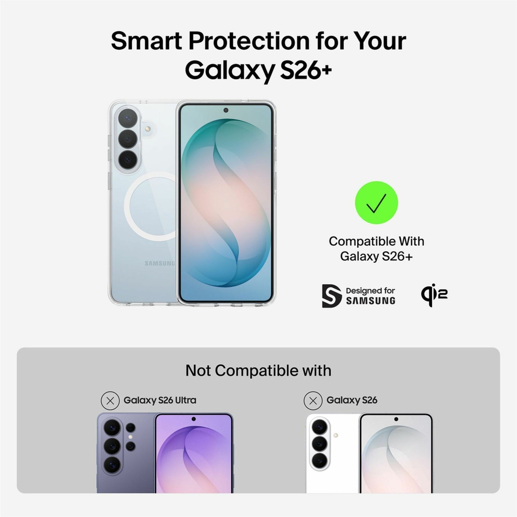 Belkin SheerForce Case for Samsung Galaxy S26+ Smartphone - Grippy Side Grooves - Clear - Alternate view 8