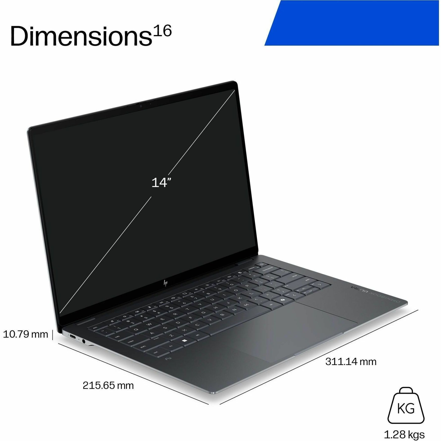 HP OmniBook Ultra 14-kd0000 14-kd0064TU 14' Touchscreen Notebook - 3K - 120 Hz - Intel Core Ultra 9 386H - Intel Evo Platform - 32 GB - 1 TB SSD - Eclipse Gray Aluminum - Alternate view 13