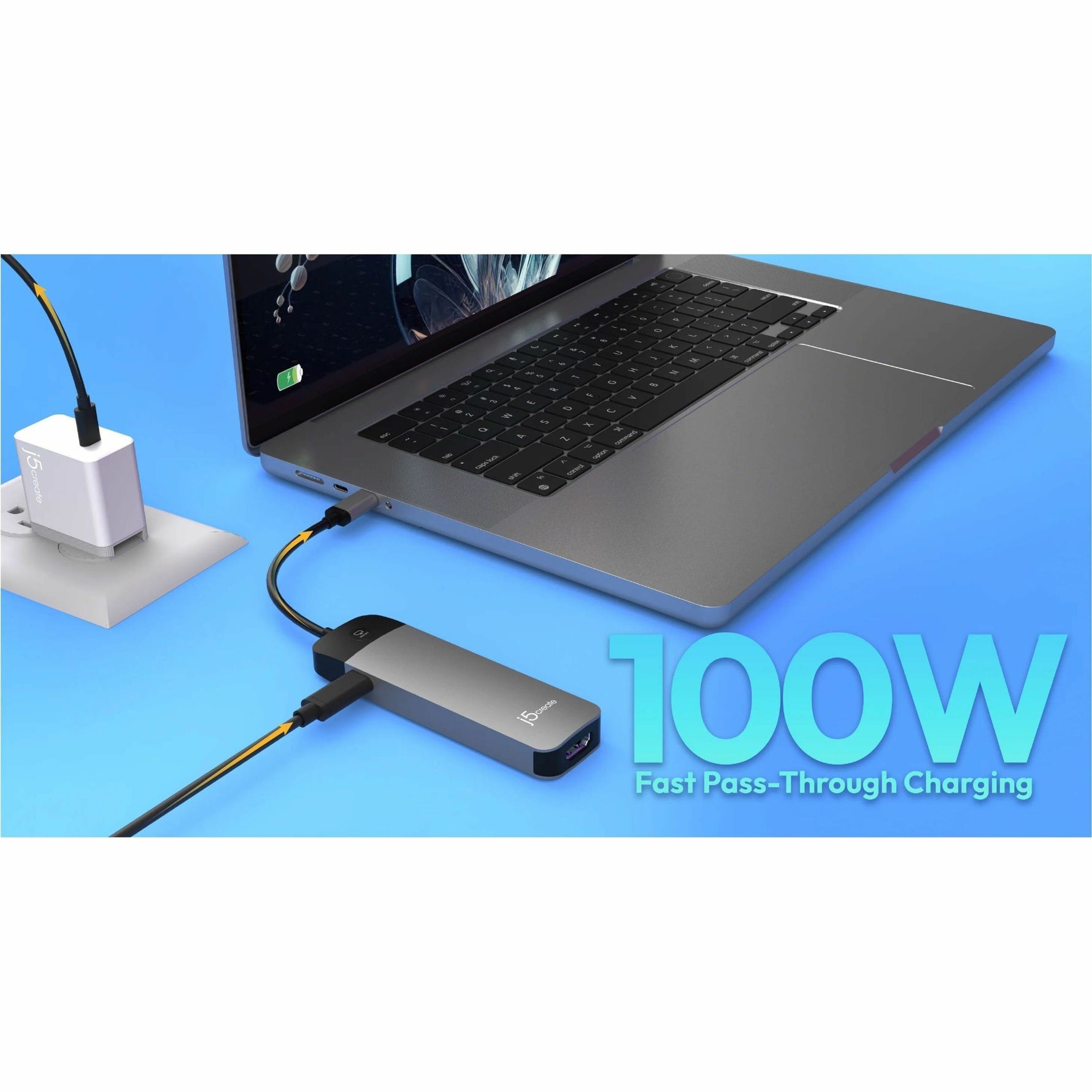 j5create JCD3002 7 Port(s) USB Type C Docking Station for Notebook - Charging Capability - Space Gray - Alternate view 10